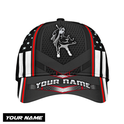 Personalized Name Bull Riding Classic Cap American Bull Rider Ver 4