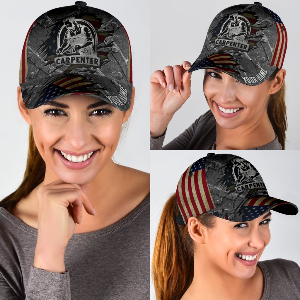 Personalized Name American Carpenter Classic Cap