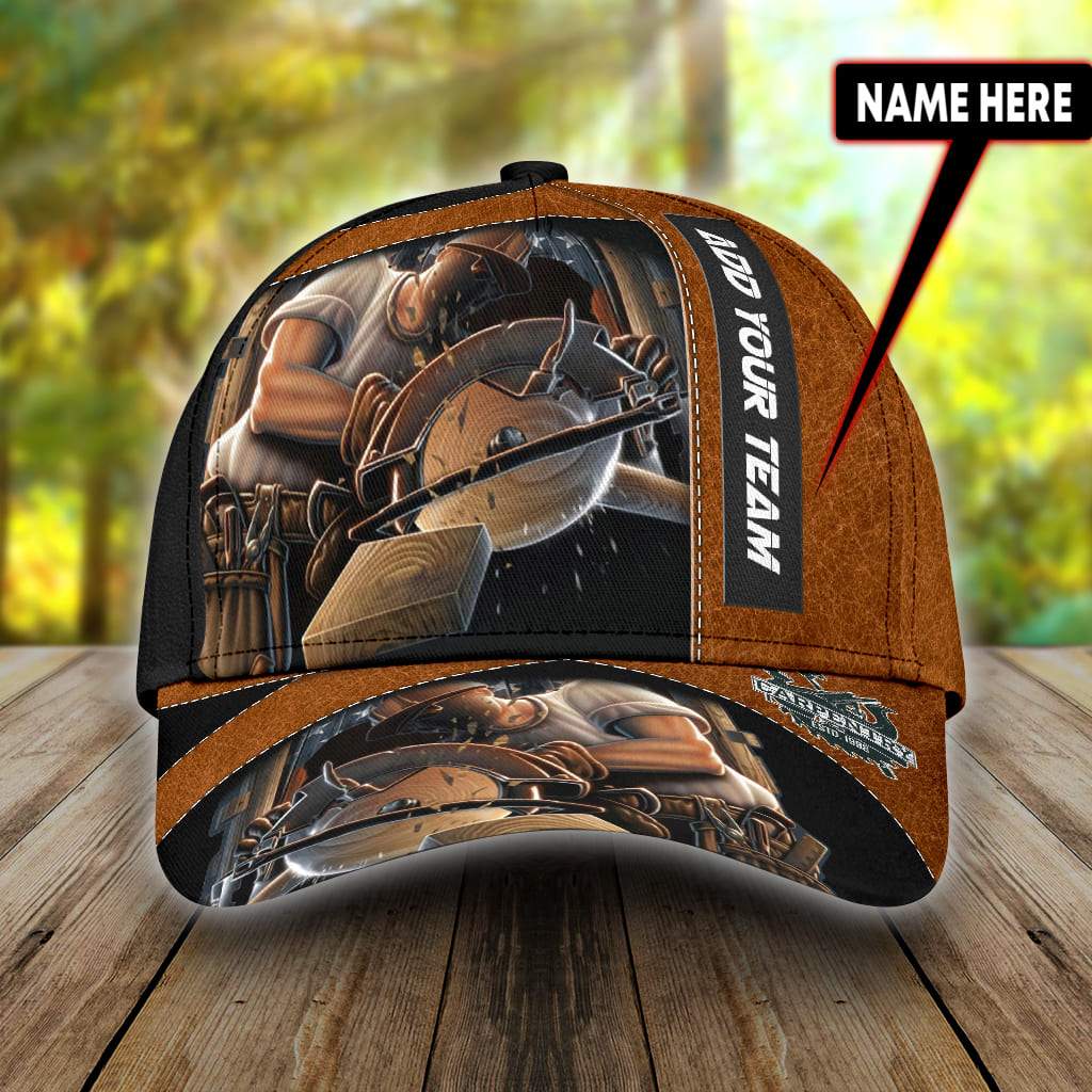 Personalized Name Carpenter Classic Cap Leather Texture