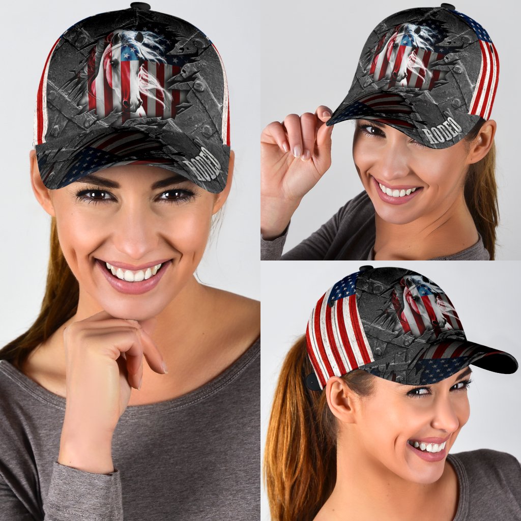 Personalized Name Rodeo Classic Cap American Horse Rider Ver 3