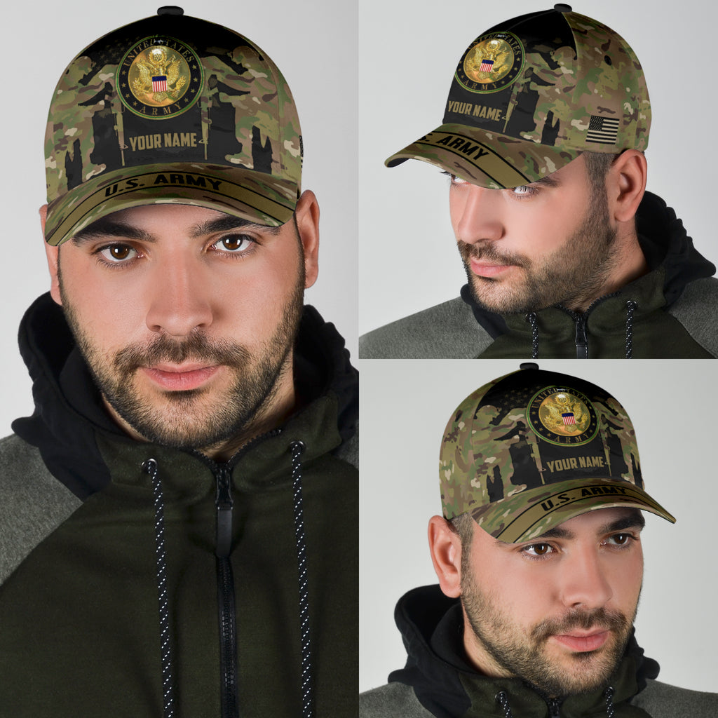 US Army Veteran Personalized Name Classic Cap