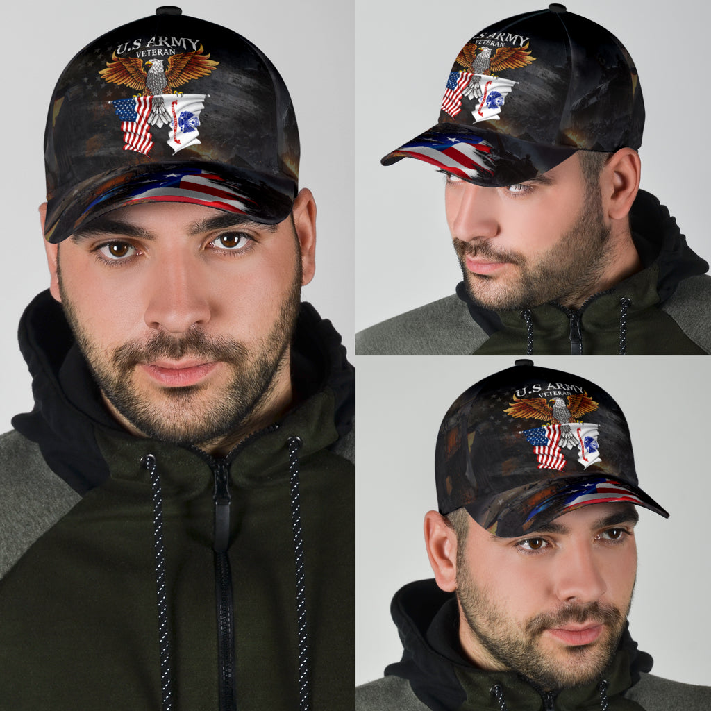 US Army Veteran American Flag Eagle Classic Cap