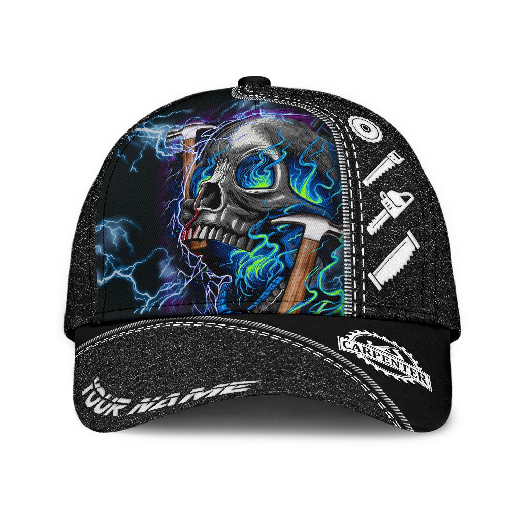 Personalized Name Carpenter Classic Cap Skull