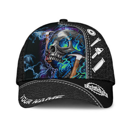 Personalized Name Carpenter Classic Cap Skull