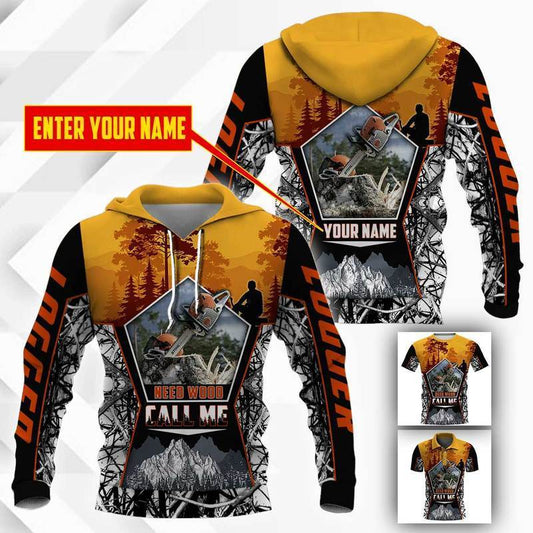 Logger Woodworking Custom Name 3D Full Printing - Amaze Style™-Apparel