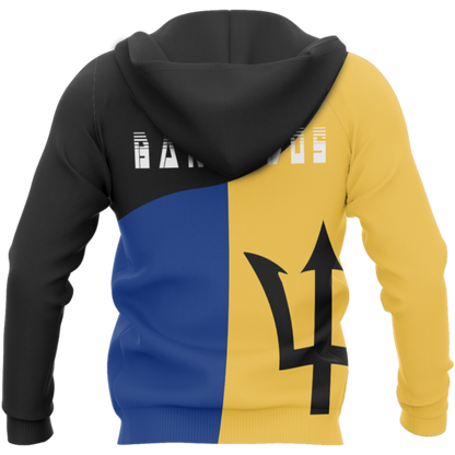 Barbados Flag Curve Concept Pullover Hoodie - Amaze Style™-Apparel