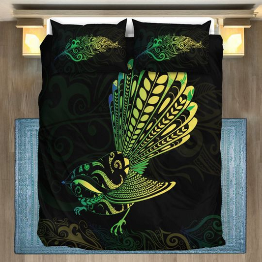 New zealand bedding set slight silver fern fantail bedding set green