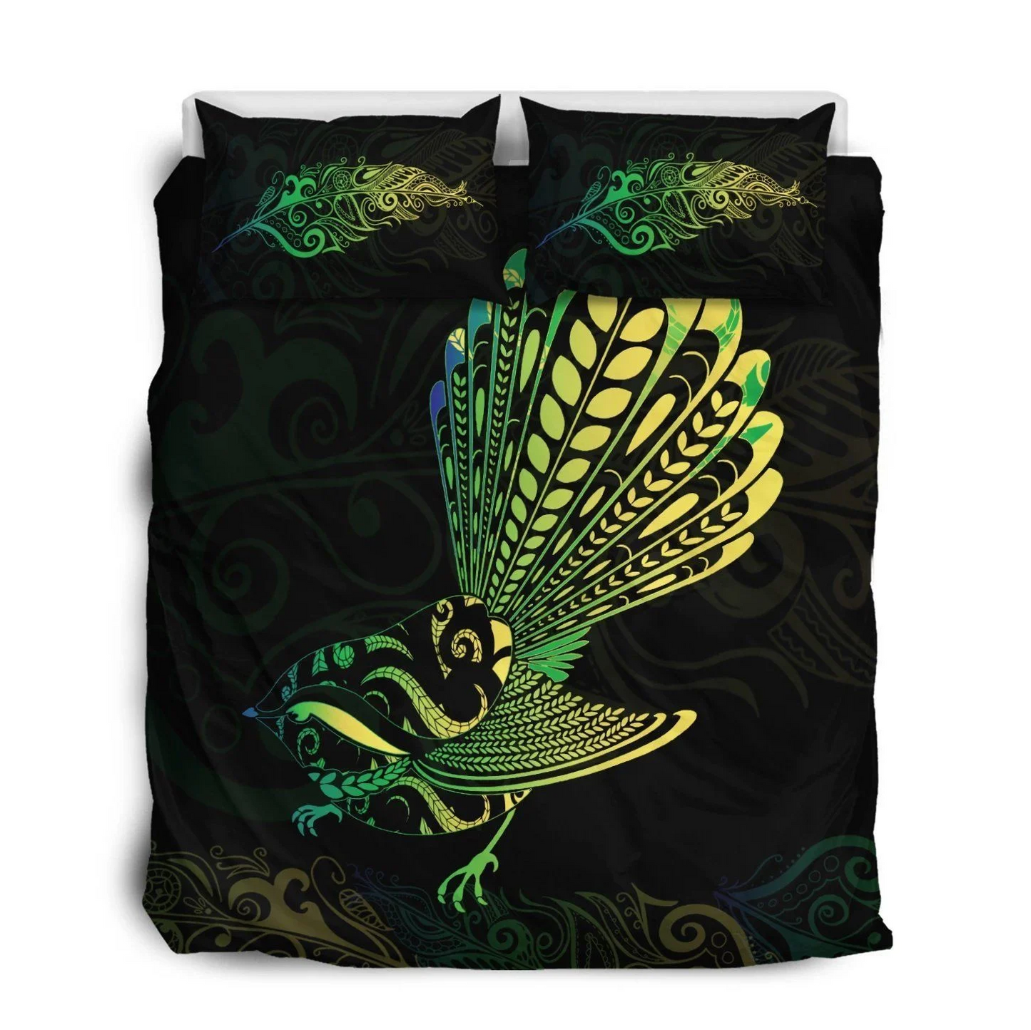 New zealand bedding set slight silver fern fantail bedding set green
