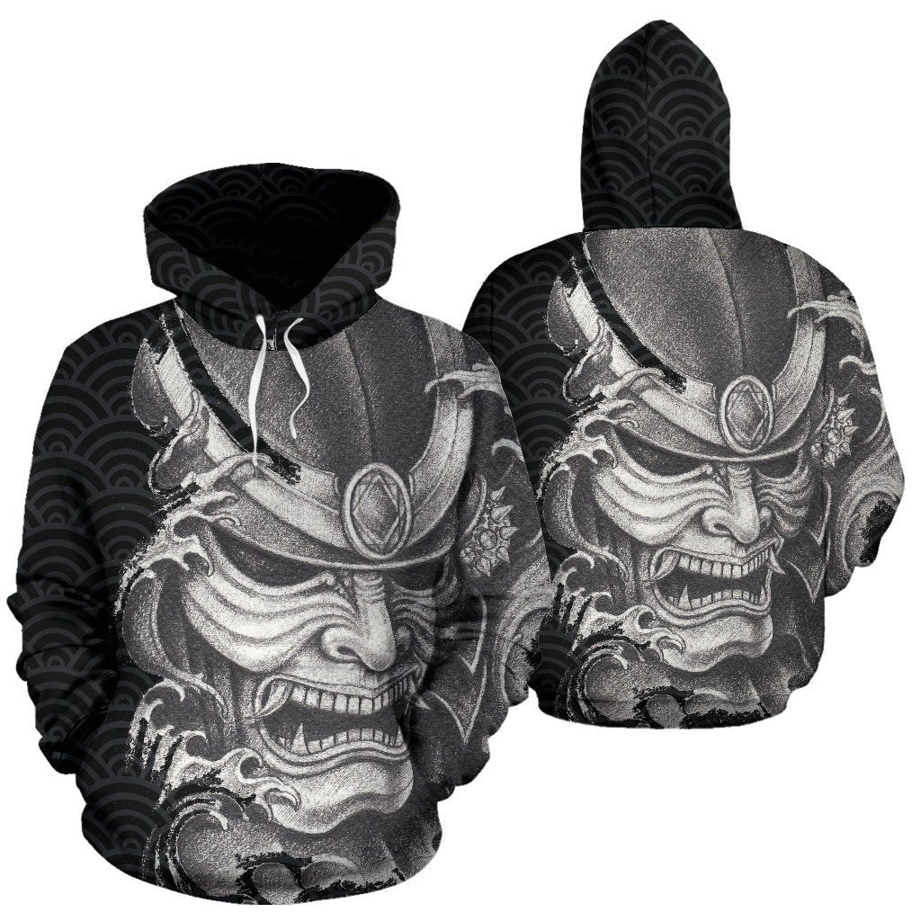 Samurai Mask Of Demon Hoodie PL077 - Amaze Style™-Apparel