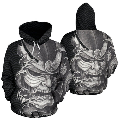 Samurai Mask Of Demon Hoodie PL077 - Amaze Style™-Apparel
