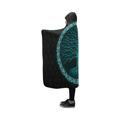 Viking Hooded Blanket - Viking Tree of Life PL089 - Amaze Style™-HOODED BLANKETS (P)