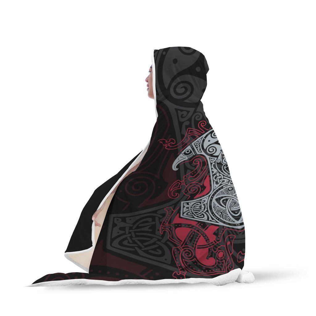 Viking Hooded Blanket - Viking Hammer Hooded Blanket 2 PL091 - Amaze Style™-HOODED BLANKETS (P)