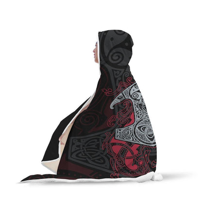 Viking Hooded Blanket - Viking Hammer Hooded Blanket 2 PL091 - Amaze Style™-HOODED BLANKETS (P)