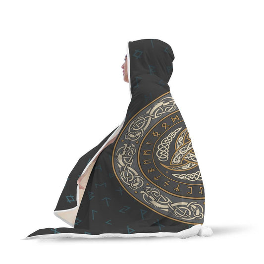 Viking Hooded Blanket - Viking Symbol Hooded Blanket PL094 - Amaze Style™-HOODED BLANKETS (P)