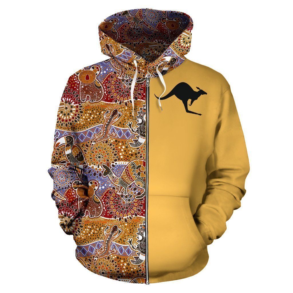 Australia Hoodie Aboriginal Kangaroo In My Heart PL129 - Amaze Style™-Apparel