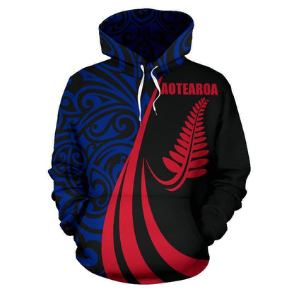 New Zealand Maori Silver Fern Zip - Up Hoodie Flag PL145 - Amaze Style™-Apparel