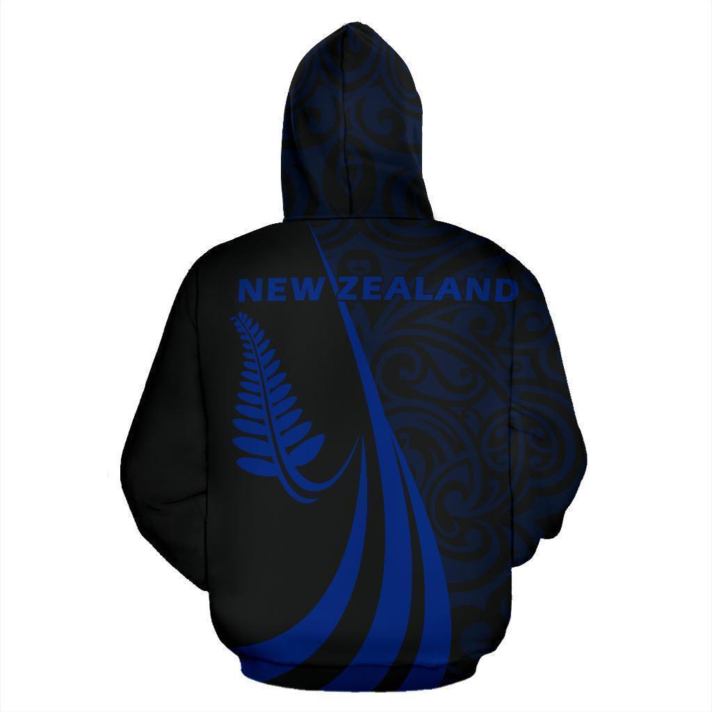 New Zealand Maori Silver Fern Hoodie Blue PL147 - Amaze Style™-Apparel