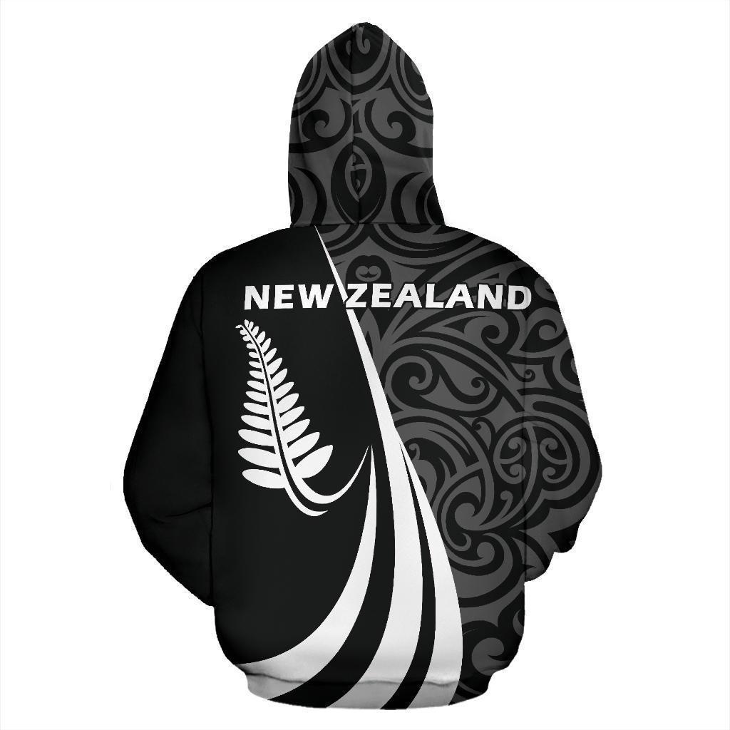 New Zealand Maori Silver Fern Hoodie White PL148 - Amaze Style™-Apparel