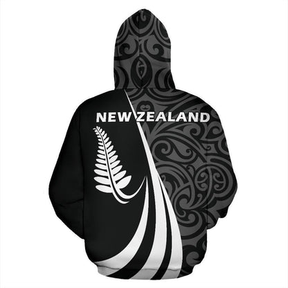 New Zealand Maori Silver Fern Hoodie White PL148 - Amaze Style™-Apparel
