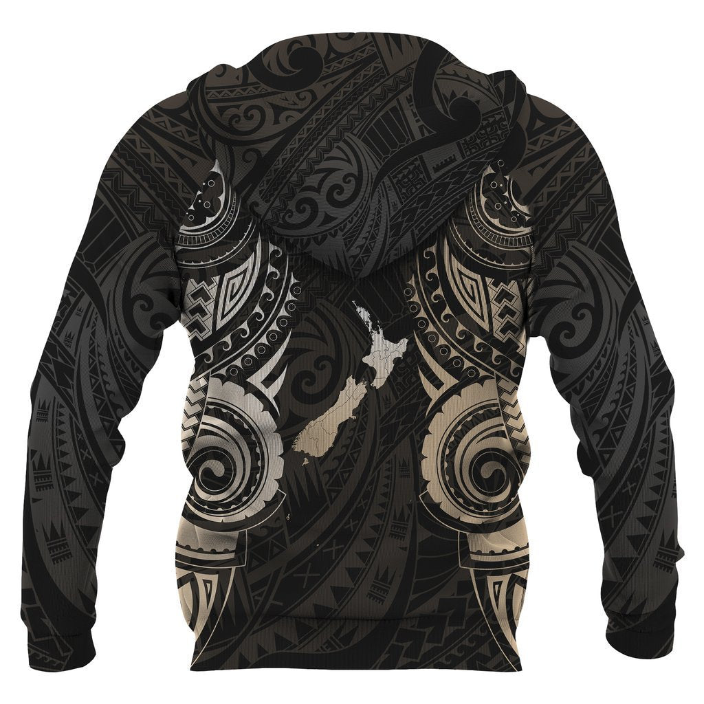 Maori Tattoo with Map New Zealand All Over Hoodie PL159 - Amaze Style™-Apparel