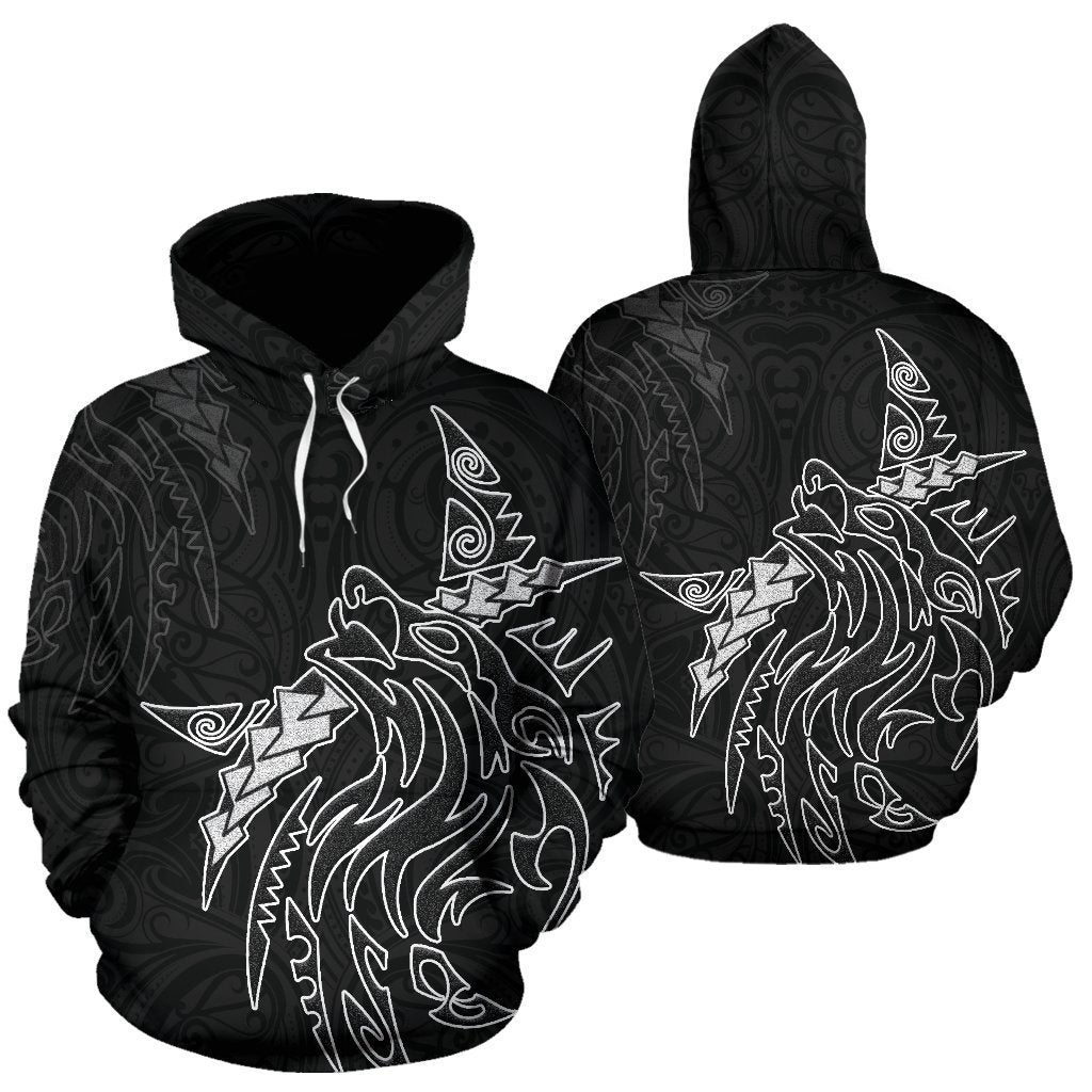 New Zealand Maori Tattoo Wolf Hoodie PL163 - Amaze Style™-Apparel
