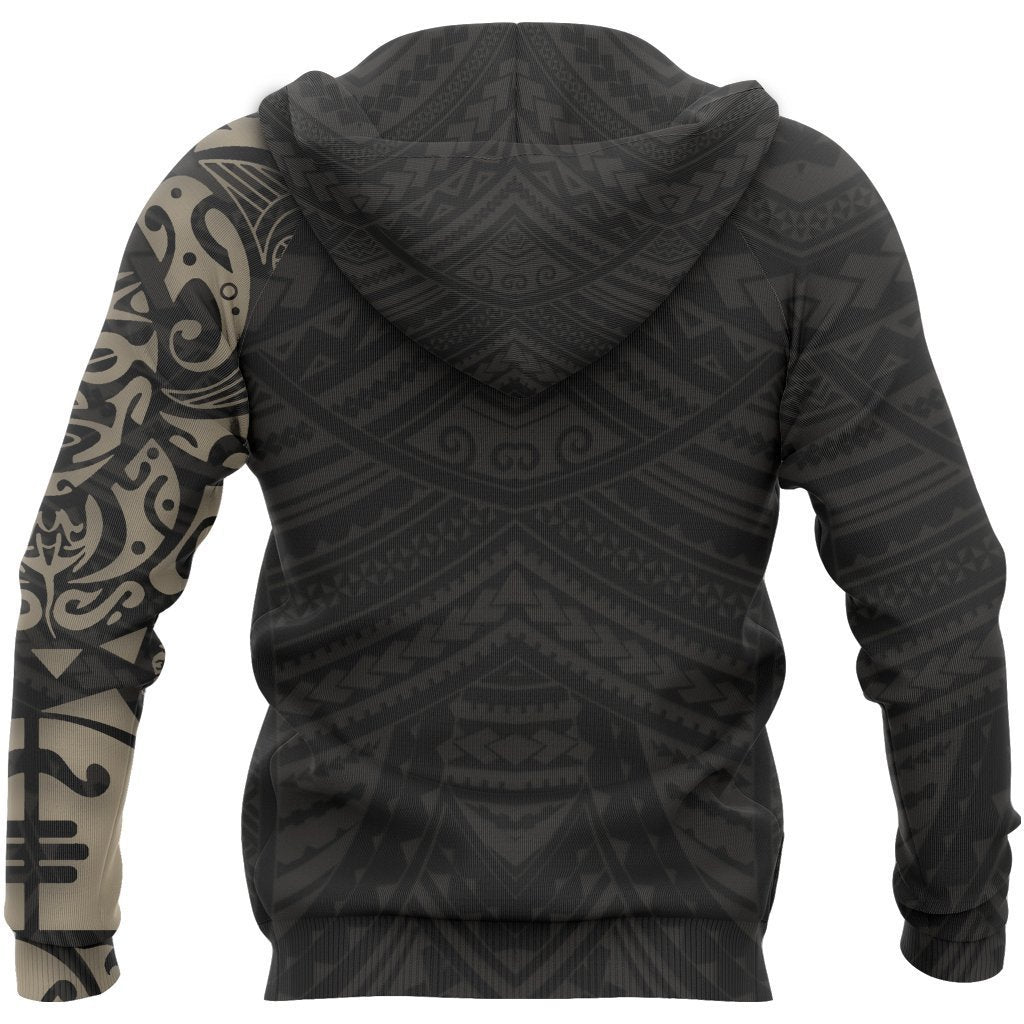 Maori Lion Tattoo New Zealand All Over Hoodie Golden PL164 - Amaze Style™-Apparel