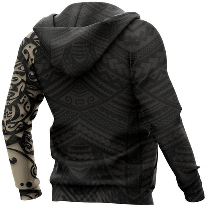 Maori Lion Tattoo New Zealand All Over Hoodie Golden PL164 - Amaze Style™-Apparel