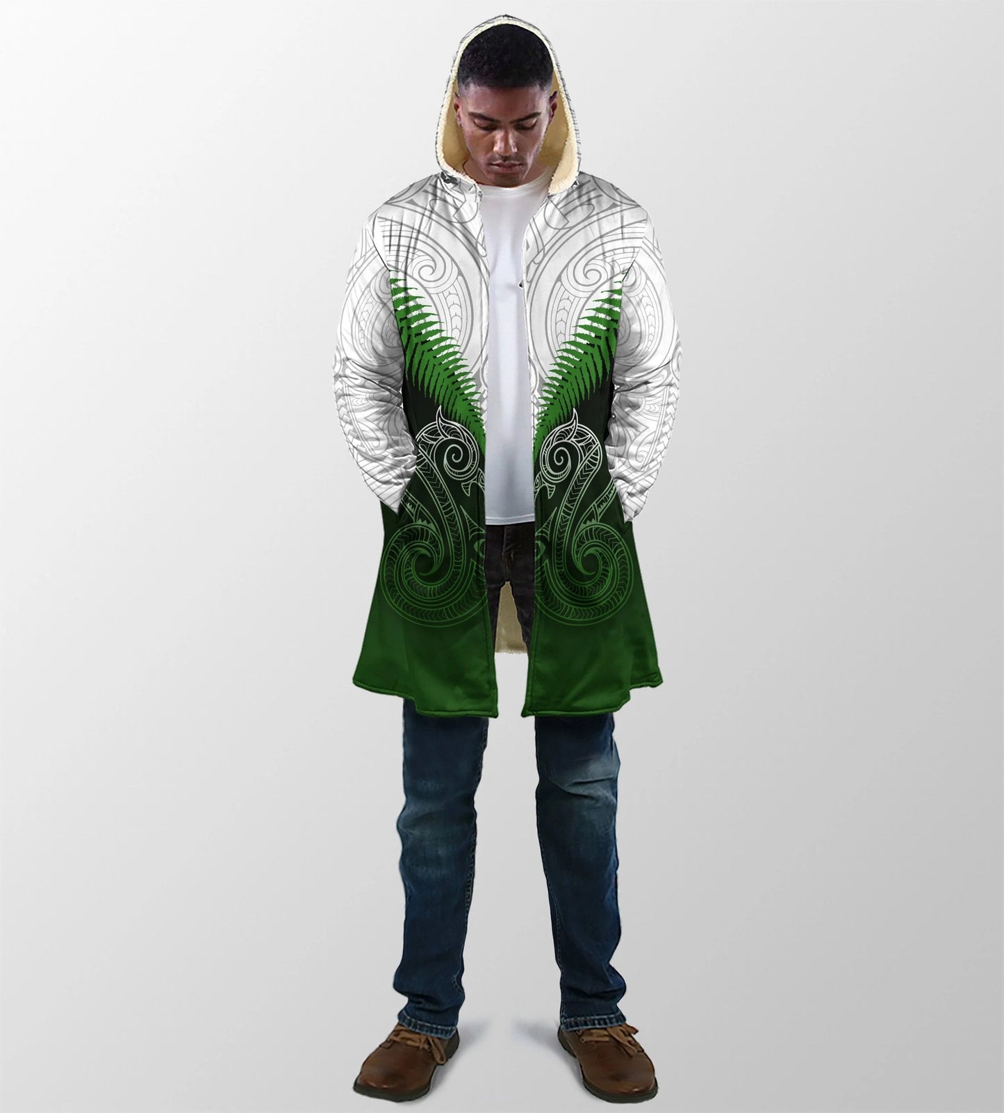 Maori Manaia Hoodie Green Rugby PL165 - Amaze Style™-Apparel