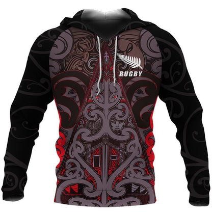 New Zealand Maori Rugby Zip Hoodie PL176 - Amaze Style™-Apparel
