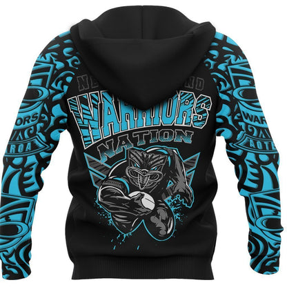 New Zealand Warriors Hoodie Unique Style Blue PL177 - Amaze Style™-Apparel