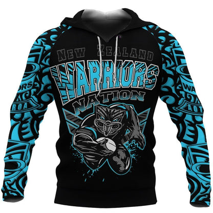 New Zealand Warriors Hoodie Unique Style Blue PL177 - Amaze Style™-Apparel