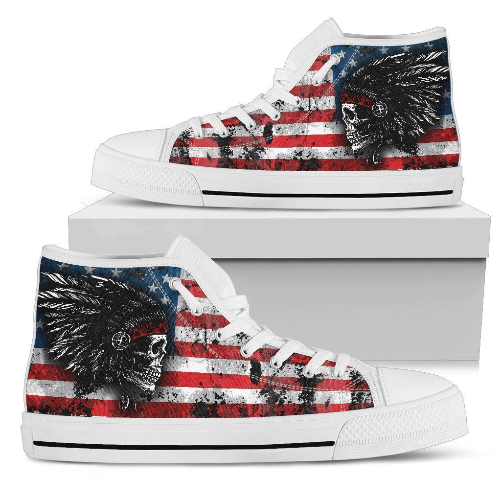 Native american skull pattern high top shoes  PL18032029 - Amaze Style™-