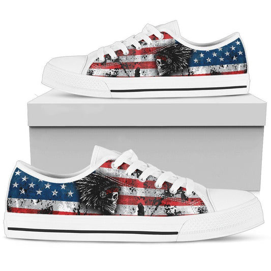 Native american skull pattern low top shoes PL18032031 - Amaze Style™-