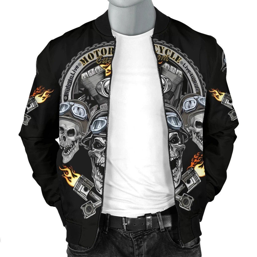 SKULL BOMBER JACKET PL239 - Amaze Style™-BOMBER JACKETS