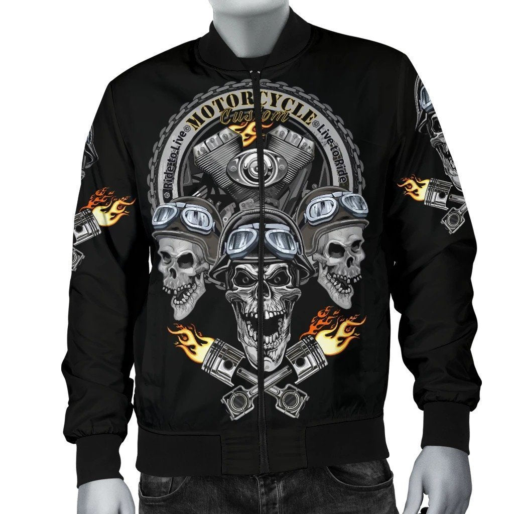 SKULL BOMBER JACKET PL239 - Amaze Style™-BOMBER JACKETS