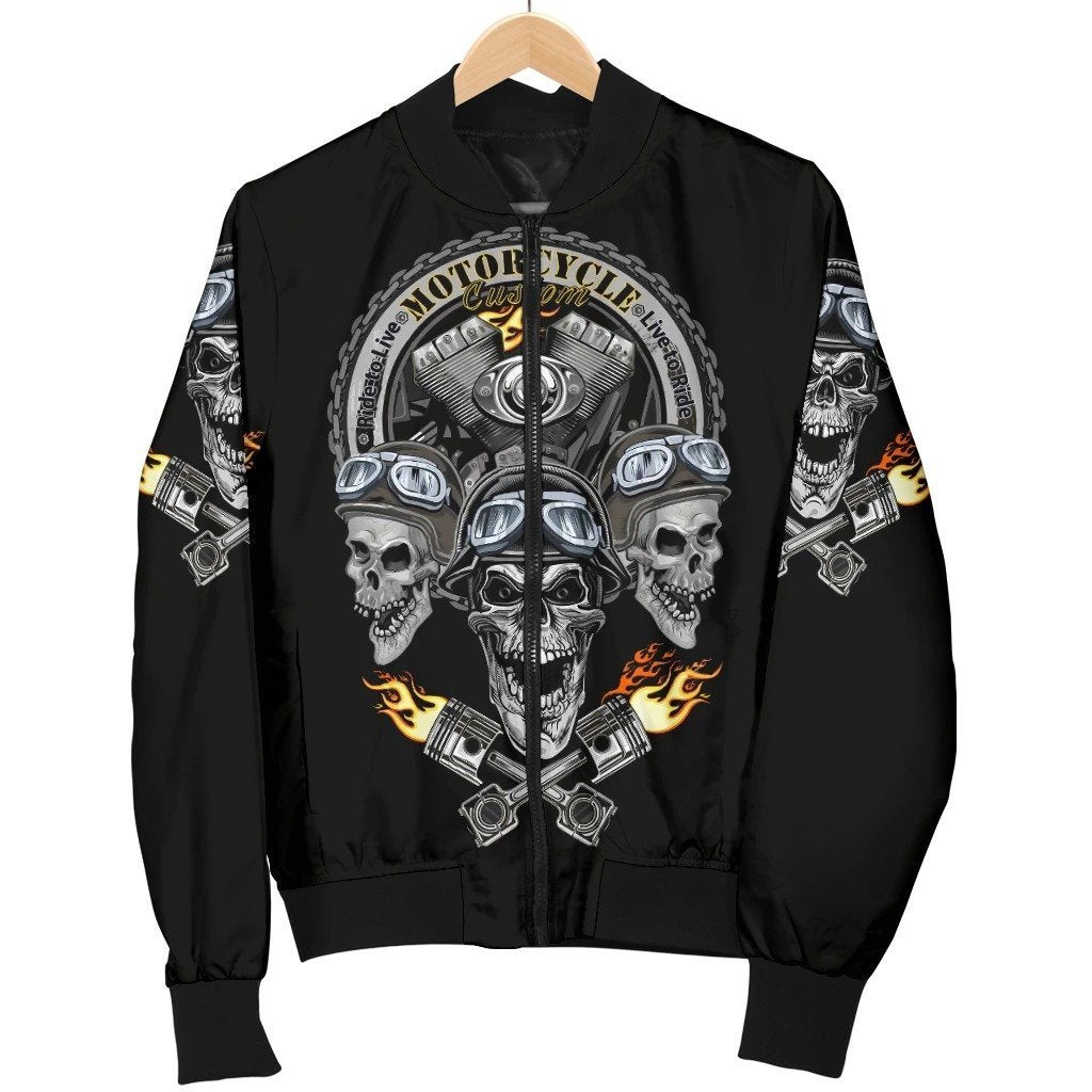 SKULL BOMBER JACKET PL239 - Amaze Style™-BOMBER JACKETS