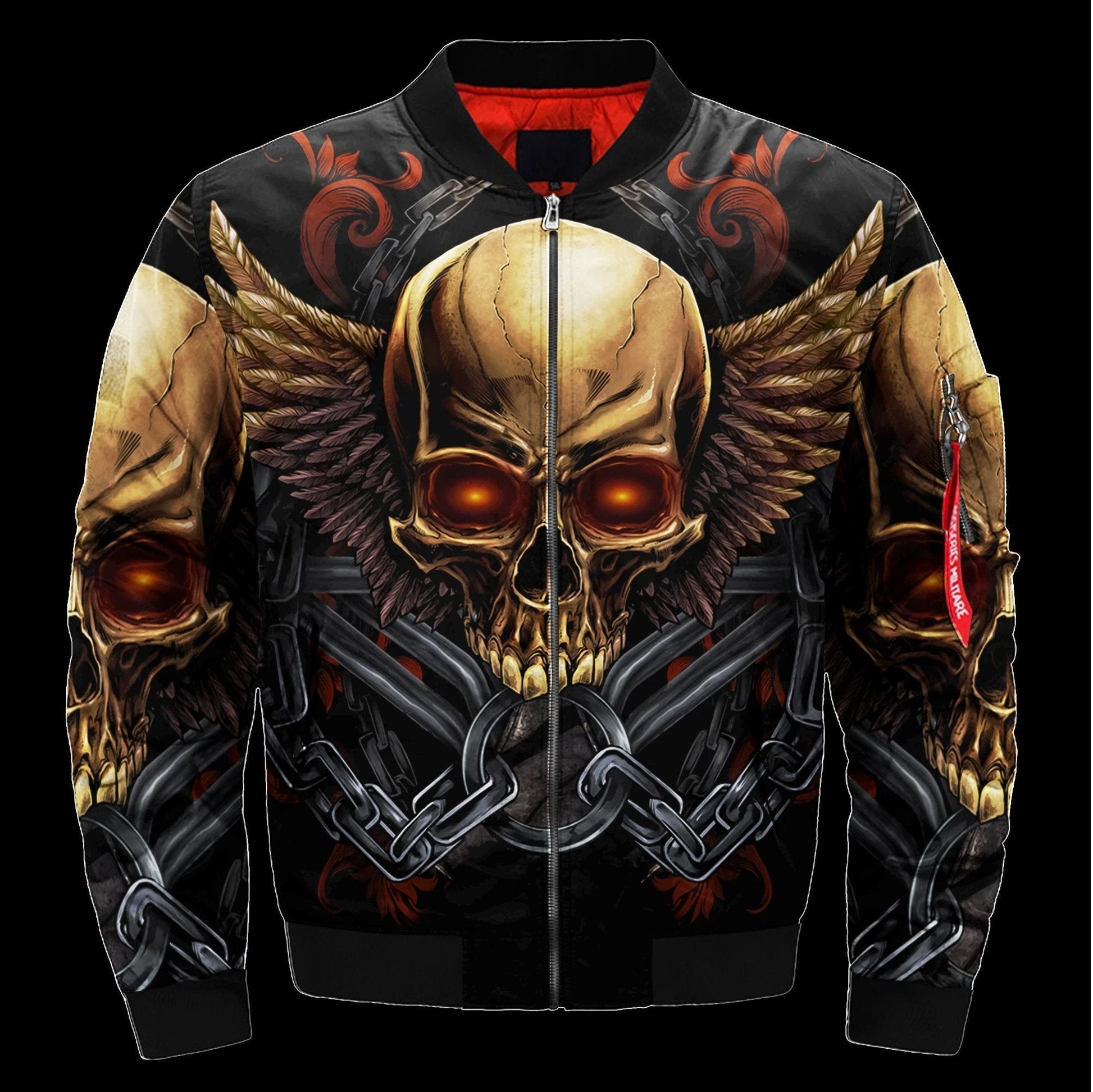 SKULL BOMBER JACKET PL242 - Amaze Style™-BOMBER JACKETS