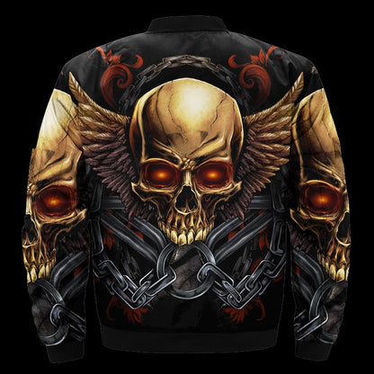 SKULL BOMBER JACKET PL242 - Amaze Style™-BOMBER JACKETS