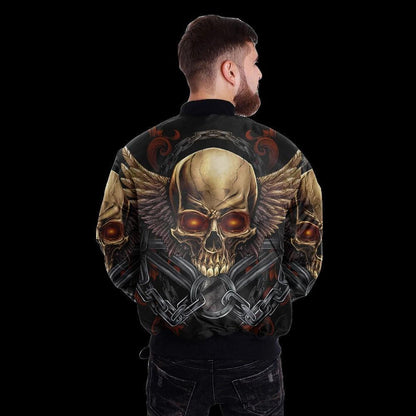 SKULL BOMBER JACKET PL242 - Amaze Style™-BOMBER JACKETS