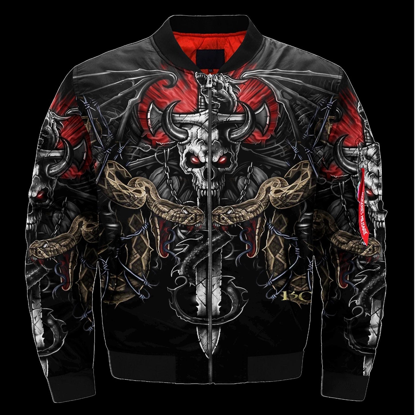 SKULL BOMBER JACKET PL243 - Amaze Style™-BOMBER JACKETS