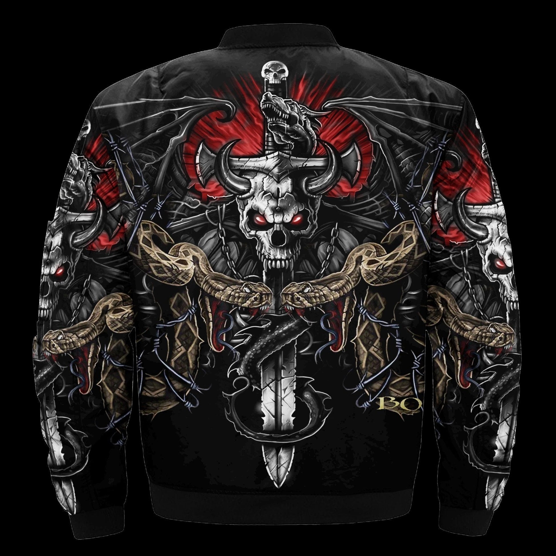 SKULL BOMBER JACKET PL243 - Amaze Style™-BOMBER JACKETS