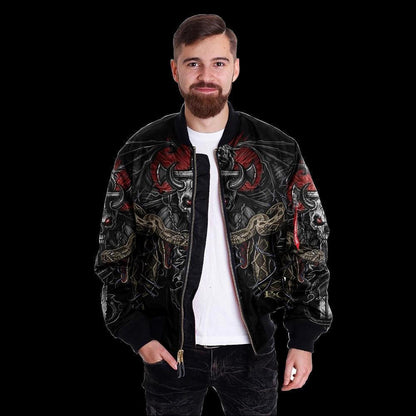 SKULL BOMBER JACKET PL243 - Amaze Style™-BOMBER JACKETS