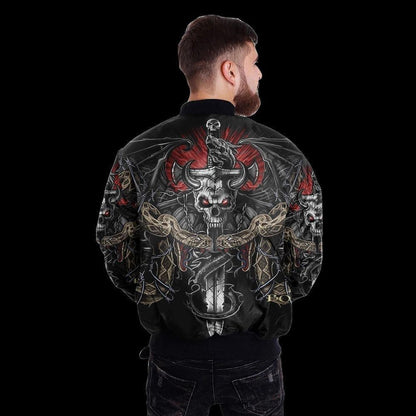 SKULL BOMBER JACKET PL243 - Amaze Style™-BOMBER JACKETS