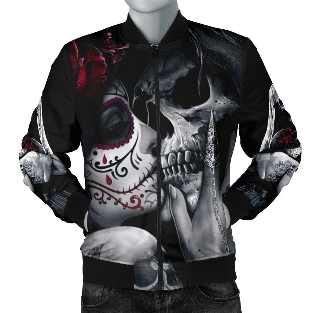 SKULL BOMBER JACKET PL244 - Amaze Style™-BOMBER JACKETS