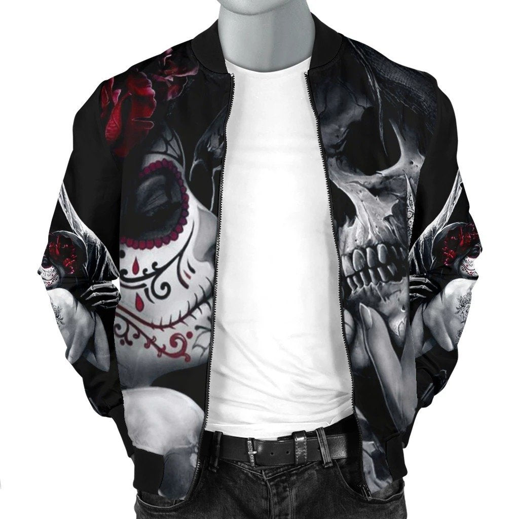 SKULL BOMBER JACKET PL244 - Amaze Style™-BOMBER JACKETS
