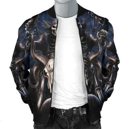 SKULL BOMBER JACKET PL245 - Amaze Style™-BOMBER JACKETS