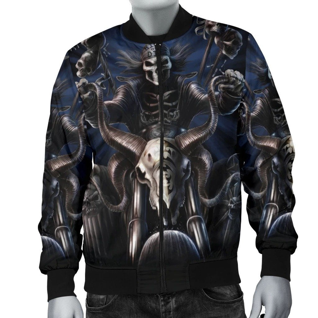 SKULL BOMBER JACKET PL245 - Amaze Style™-BOMBER JACKETS