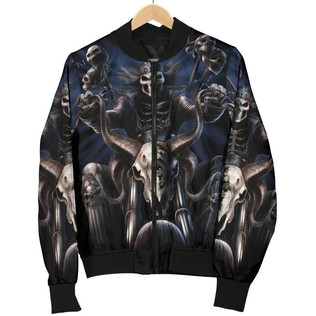 SKULL BOMBER JACKET PL245 - Amaze Style™-BOMBER JACKETS