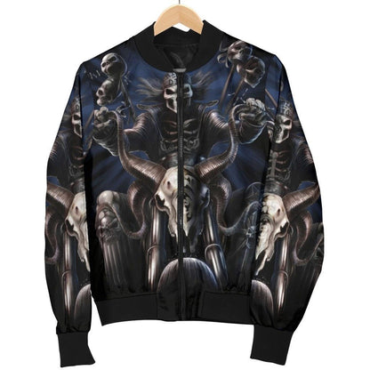 SKULL BOMBER JACKET PL245 - Amaze Style™-BOMBER JACKETS