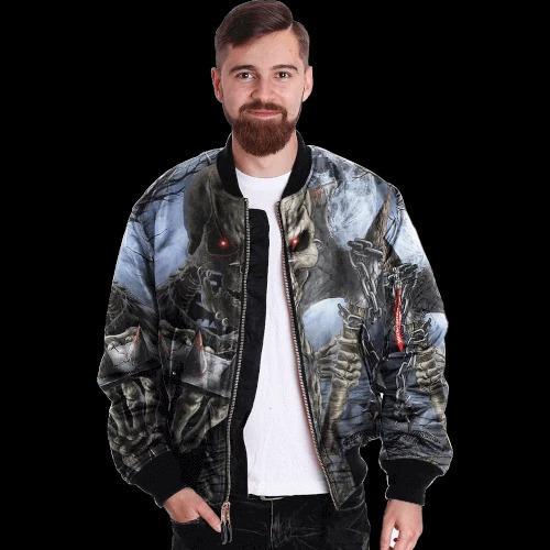 SKULL BOMBER JACKET PL263 - Amaze Style™-BOMBER JACKETS